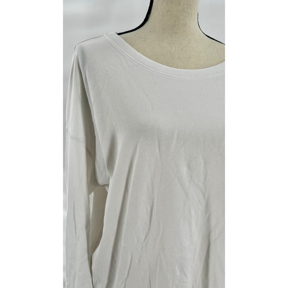 Eileen Fisher Crew Neck Stretch Cotton Top 1X XL White Organic Lagenlook - Picture 5 of 5
